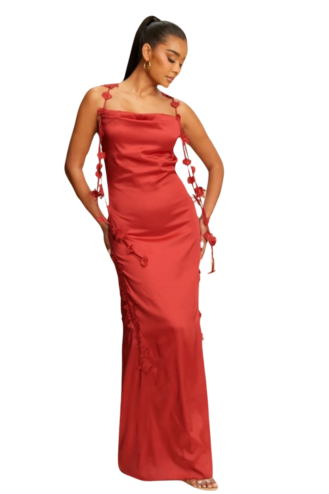 Jamil Flower Strap Maxi Dress