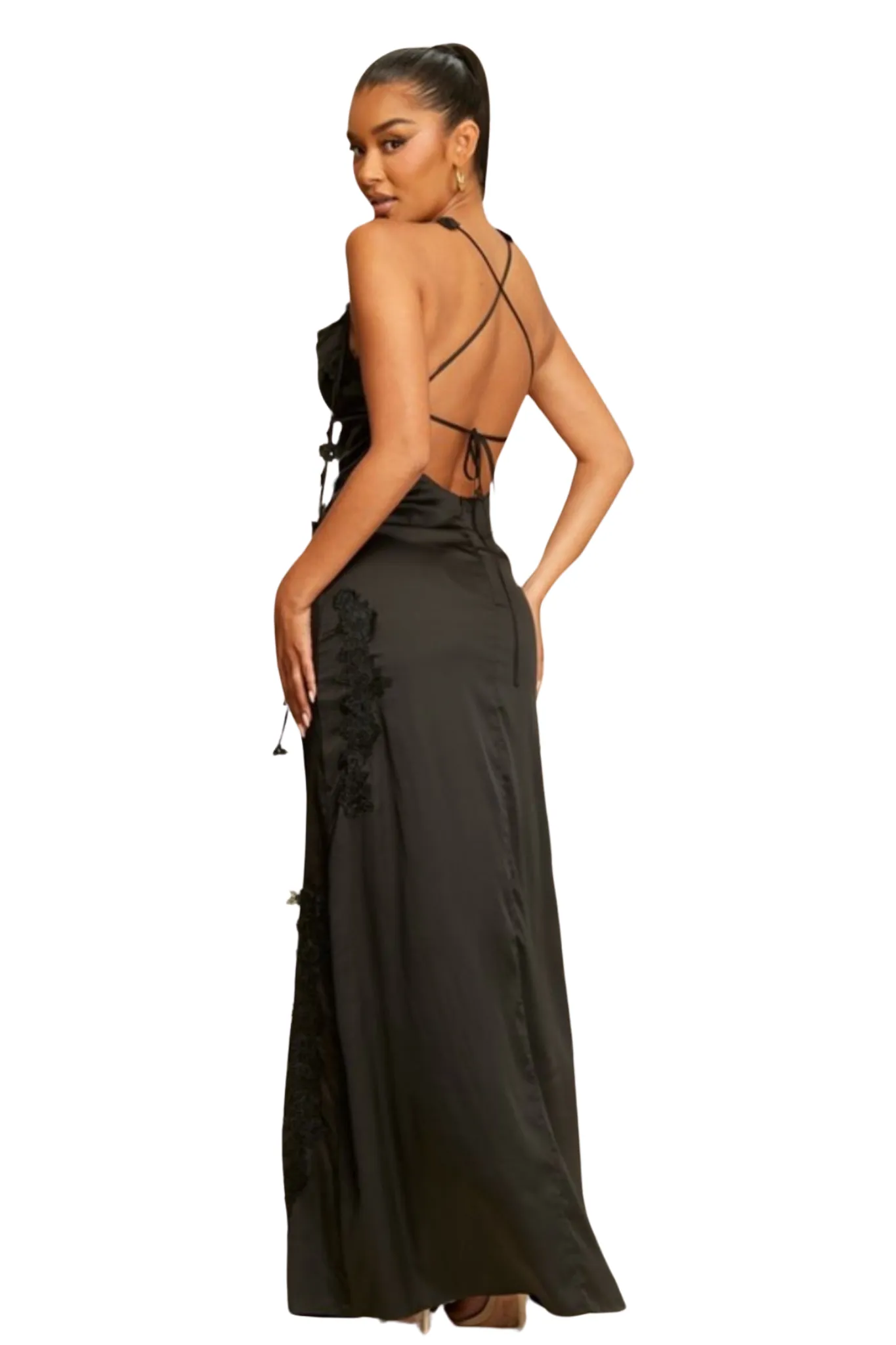 Jamil Flower Strap Maxi Dress
