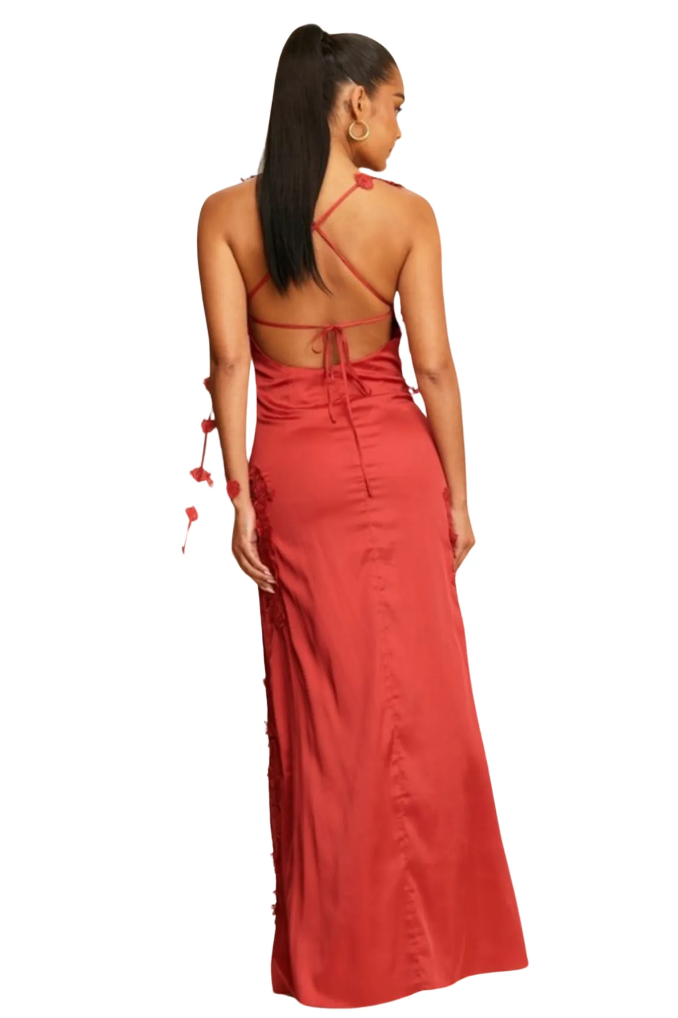 Jamil Flower Strap Maxi Dress