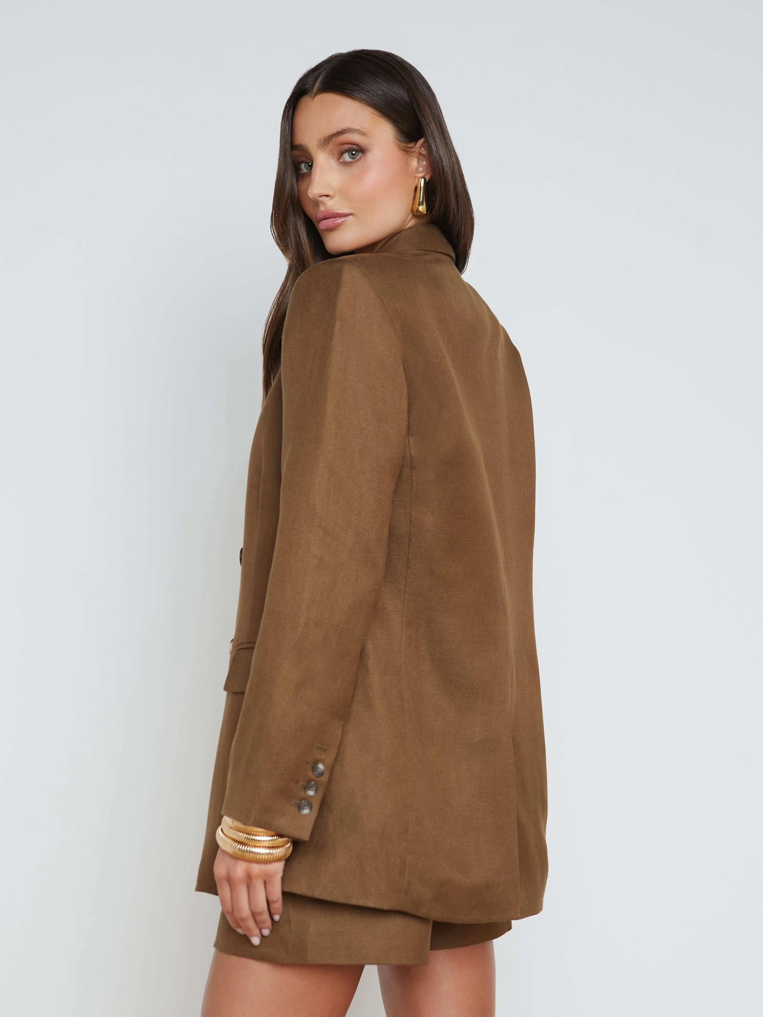 Jayda Linen-Blend Blazer