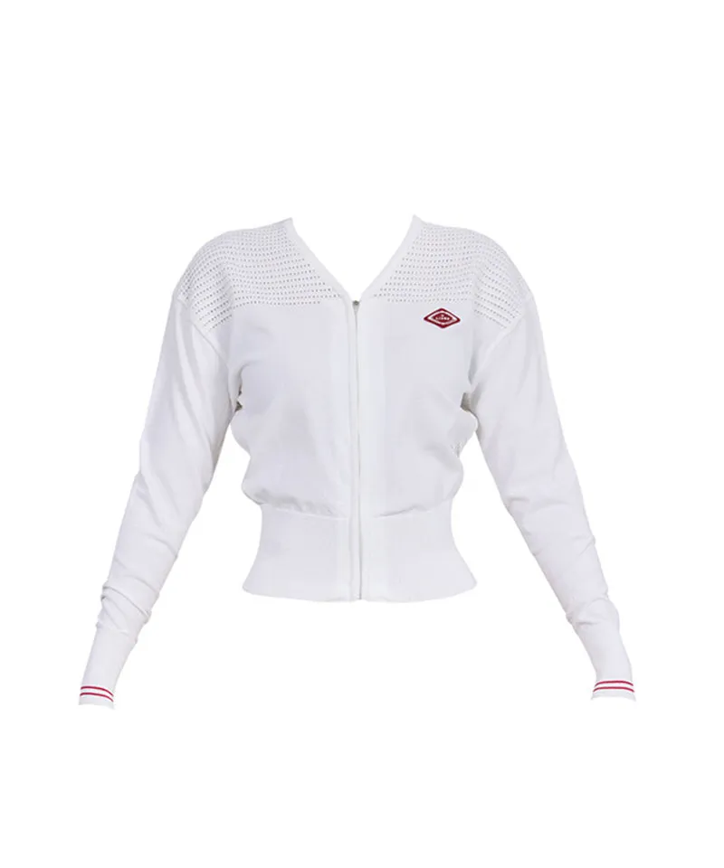 J.Jane Summer V- Neck Punching Cardigan - White