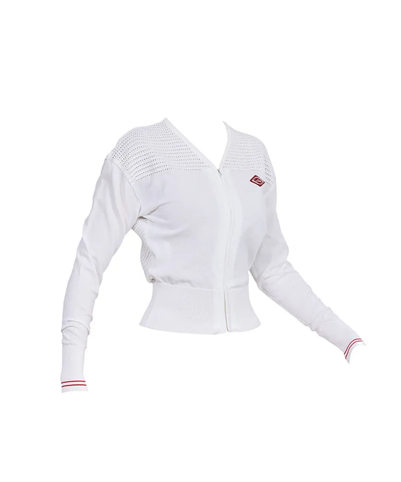 J.Jane Summer V- Neck Punching Cardigan - White