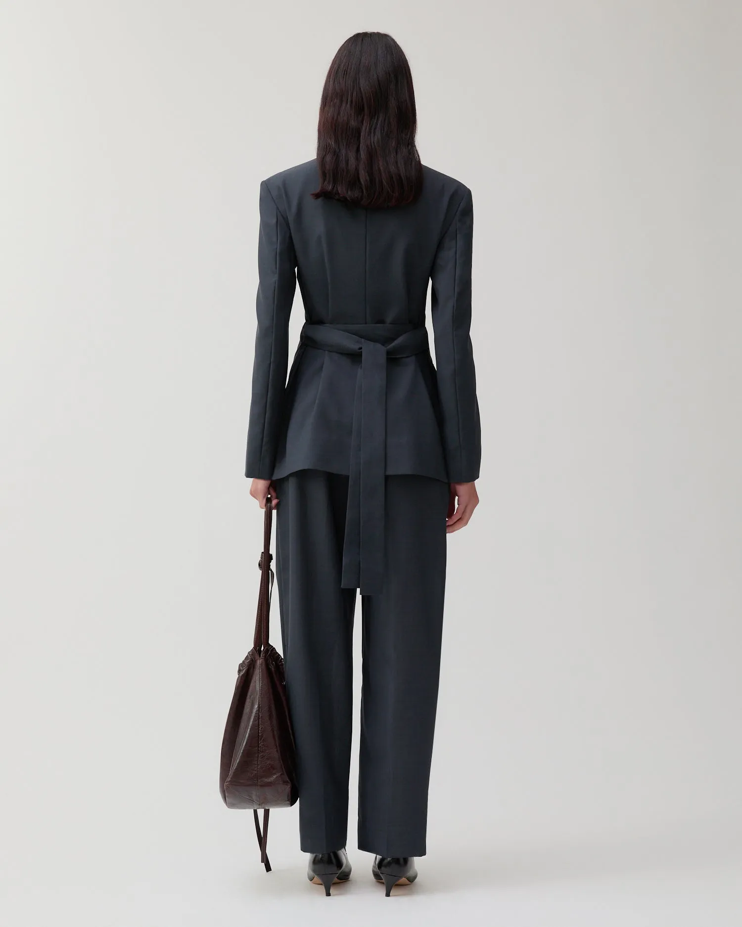Johanna Blazer Wool Blend Suiting Slate