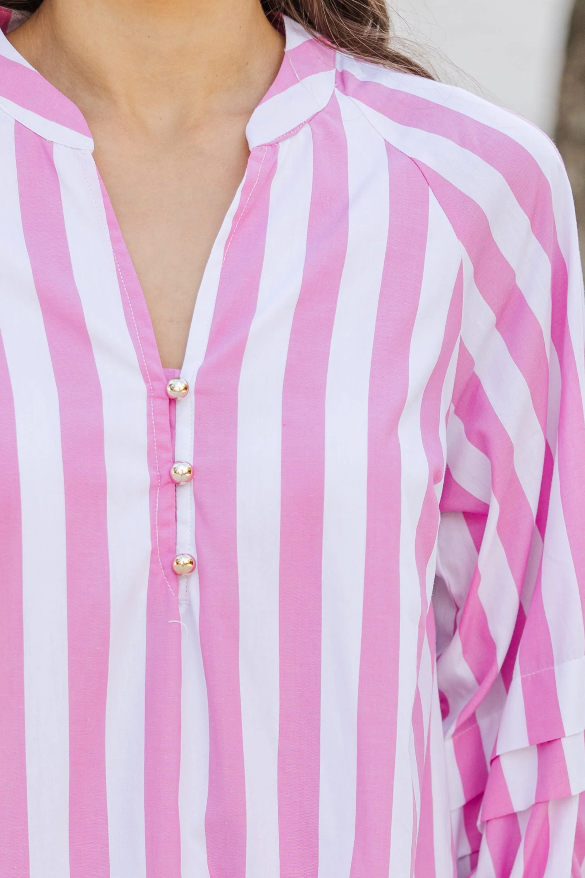 Join The Club Pink Striped Shift Dress