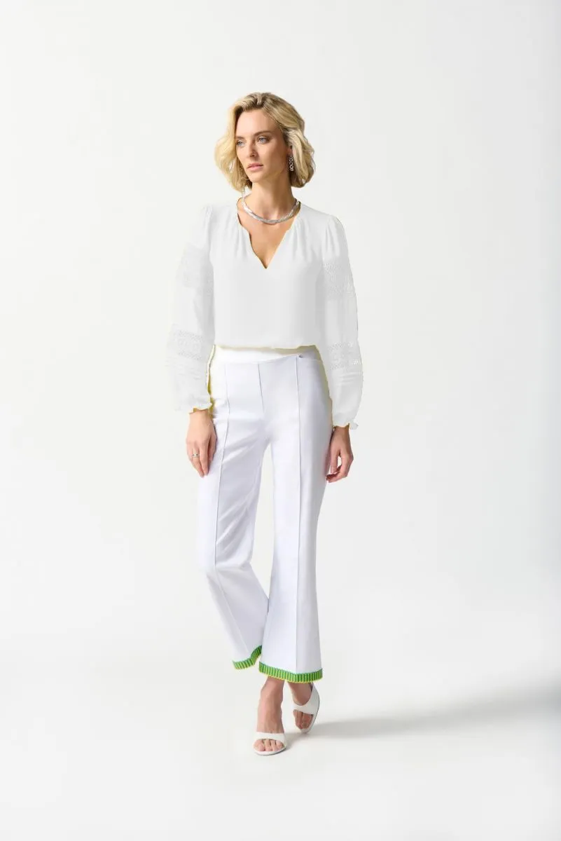 Joseph Ribkoff V-Neck Lace Detail Sleeve Relaxed Blouse 242124