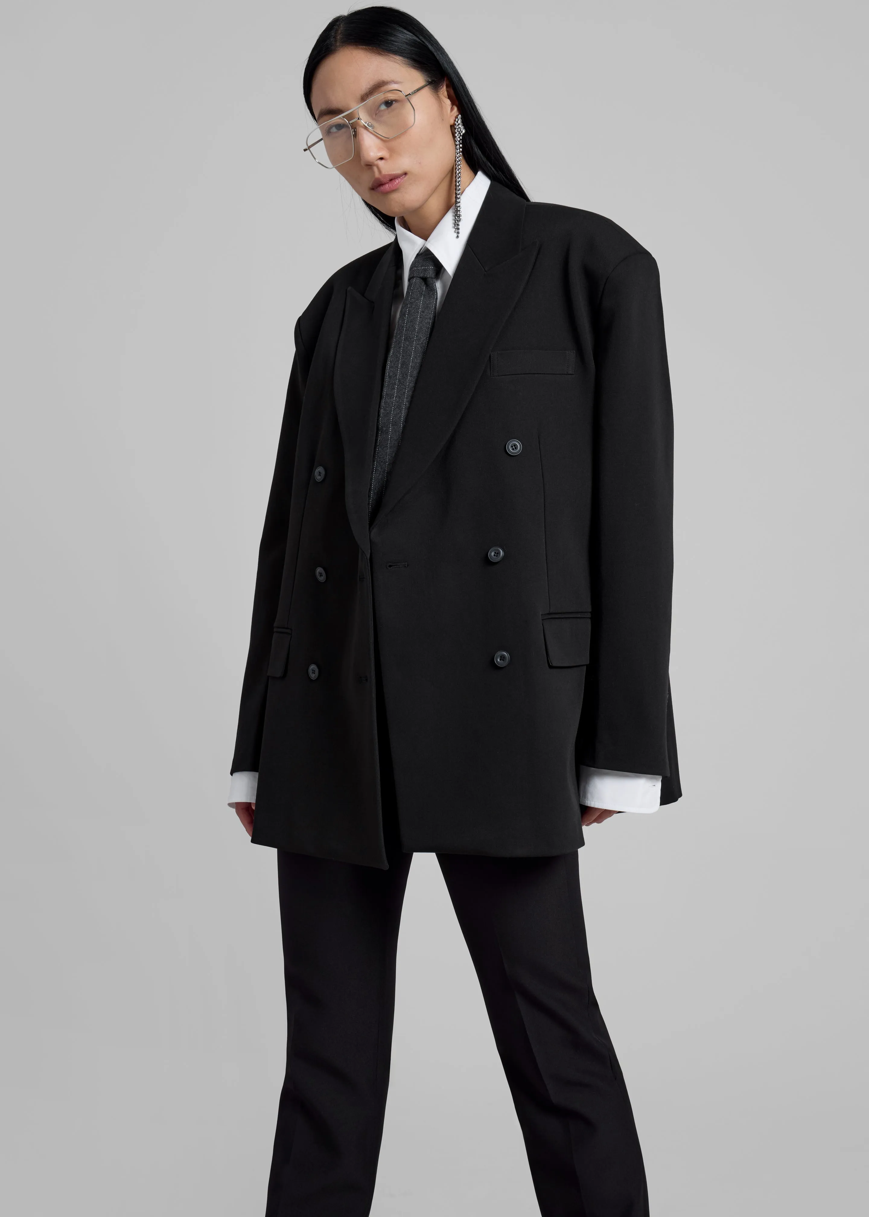 Kelsey Double Breasted Blazer - Black