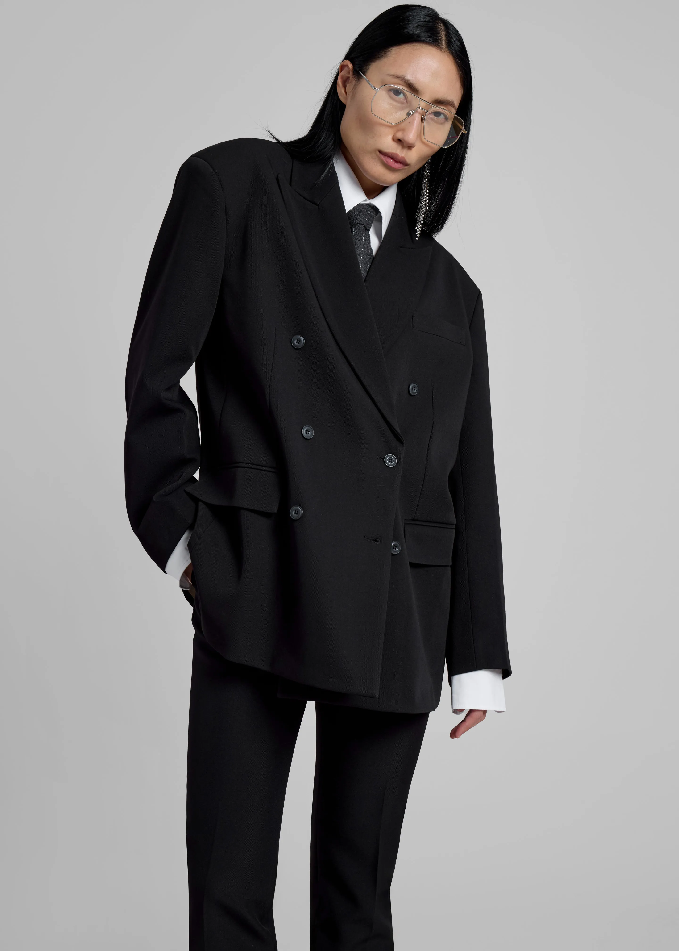 Kelsey Double Breasted Blazer - Black