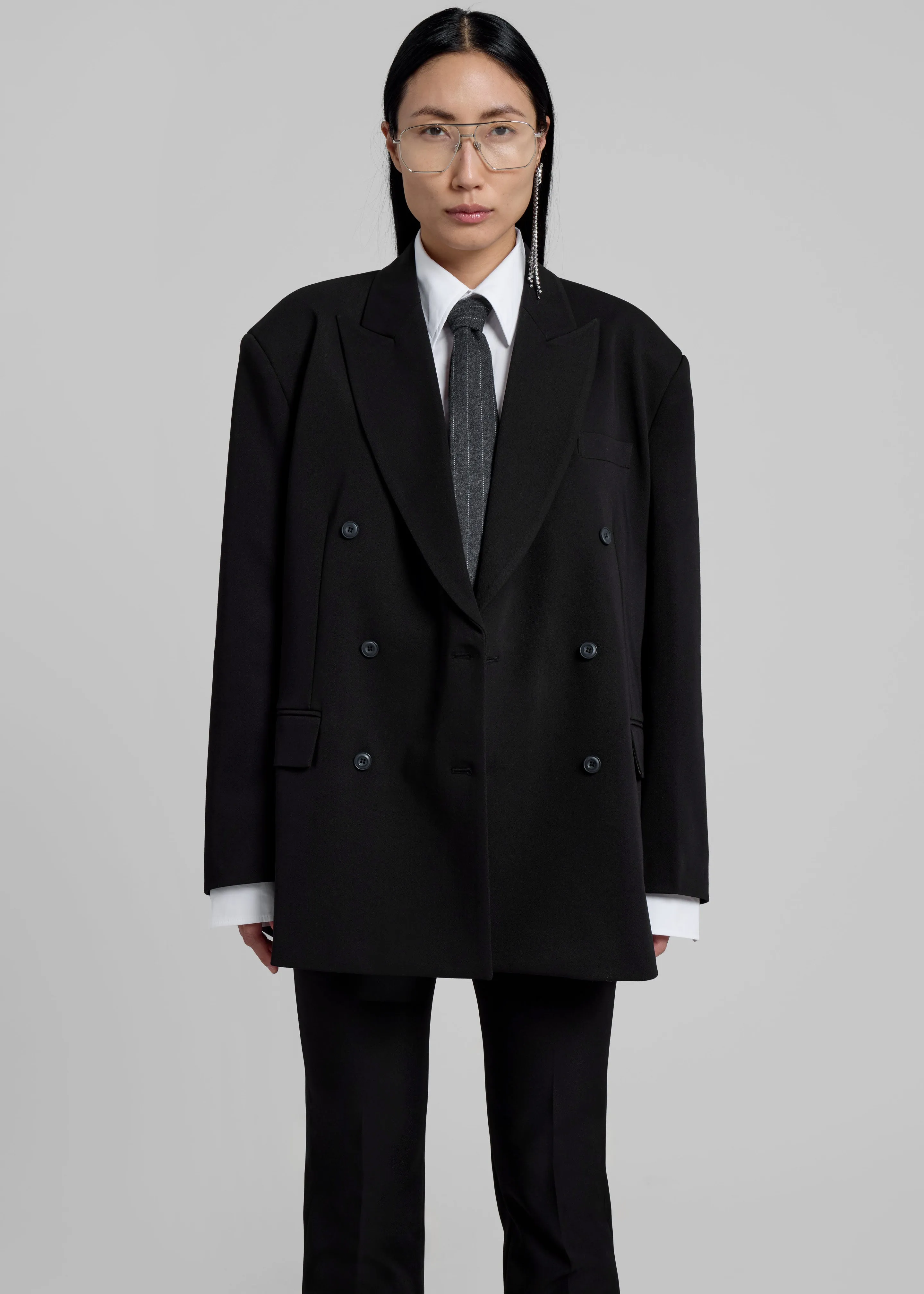 Kelsey Double Breasted Blazer - Black
