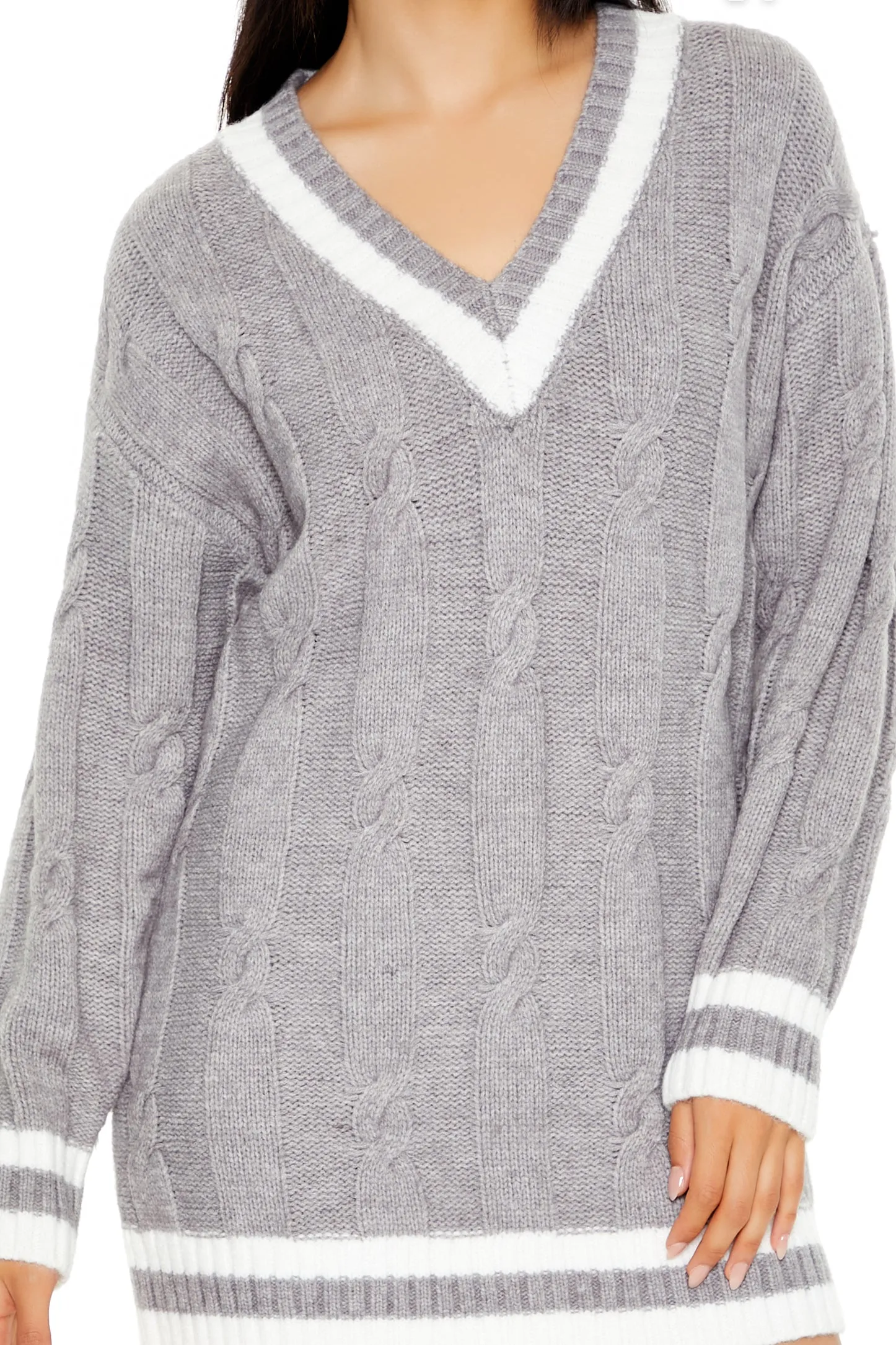 Knitwear Dress - Grey/White