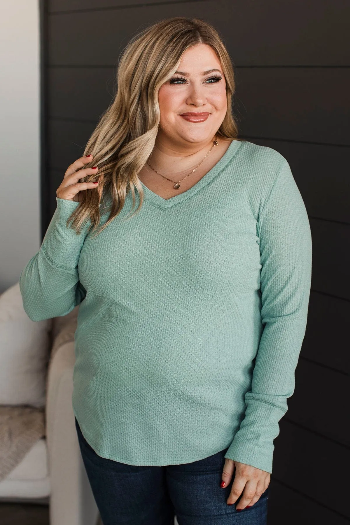 Know The Ropes V-Neck Top- Mint