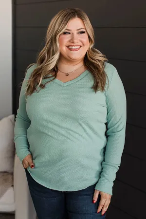 Know The Ropes V-Neck Top- Mint