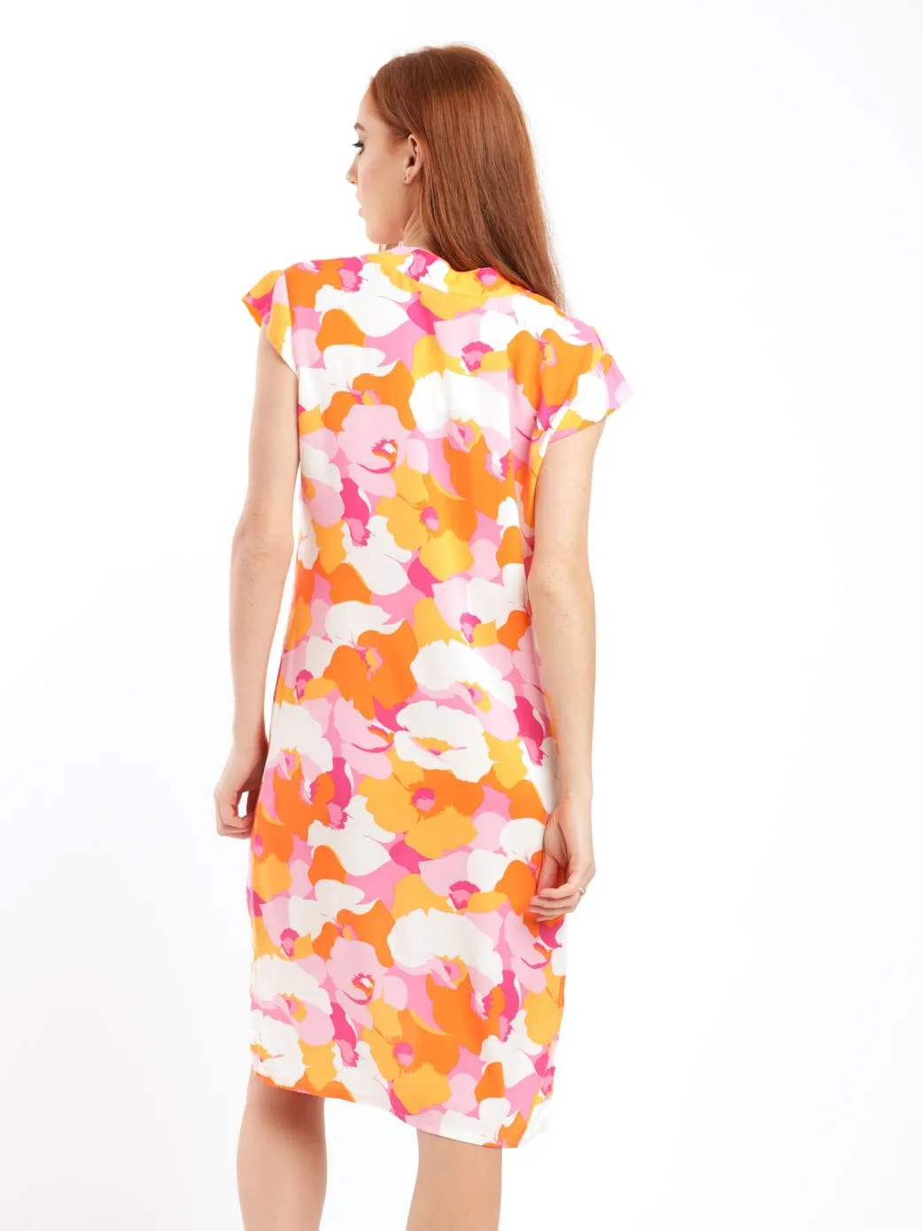 Ladies Sleeveless Woven Mandiran Colour Shift Dress - Pink