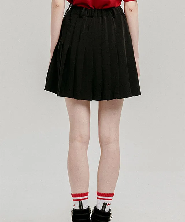 LE SONNET Banding Pleats Skirt - Black