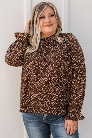Lean On You Floral Blouse- Black