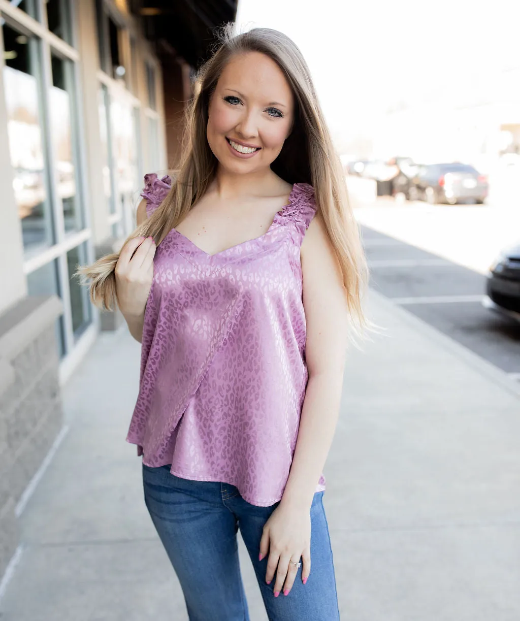 Leopard in Lavender Tank
