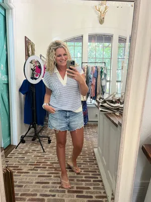 Lola Striped V Neck Top