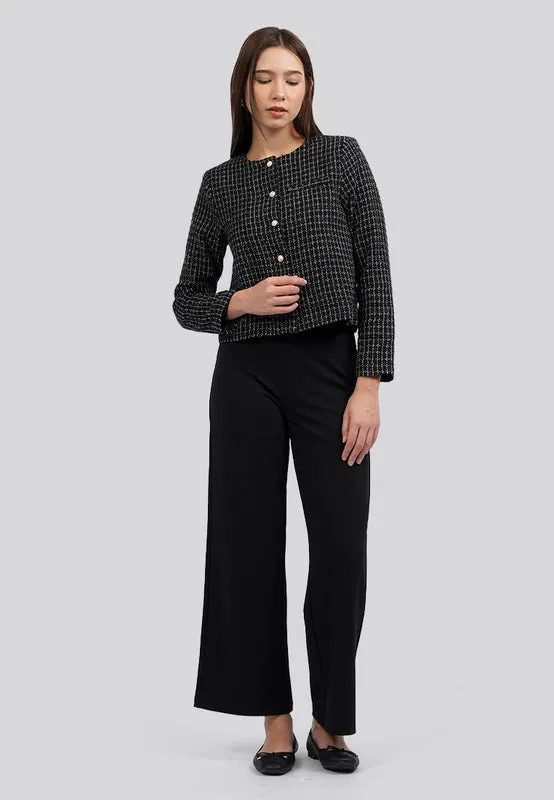 Long Sleeve Tweed Blazer