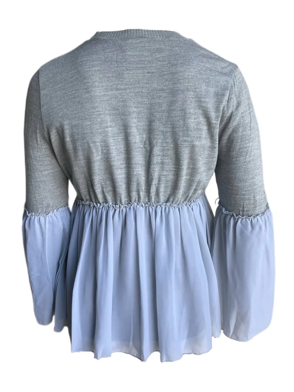 Lost Ink Women's Plus Grey 2 in 1 Jumper With Smock Hem Top Size 2X NWT