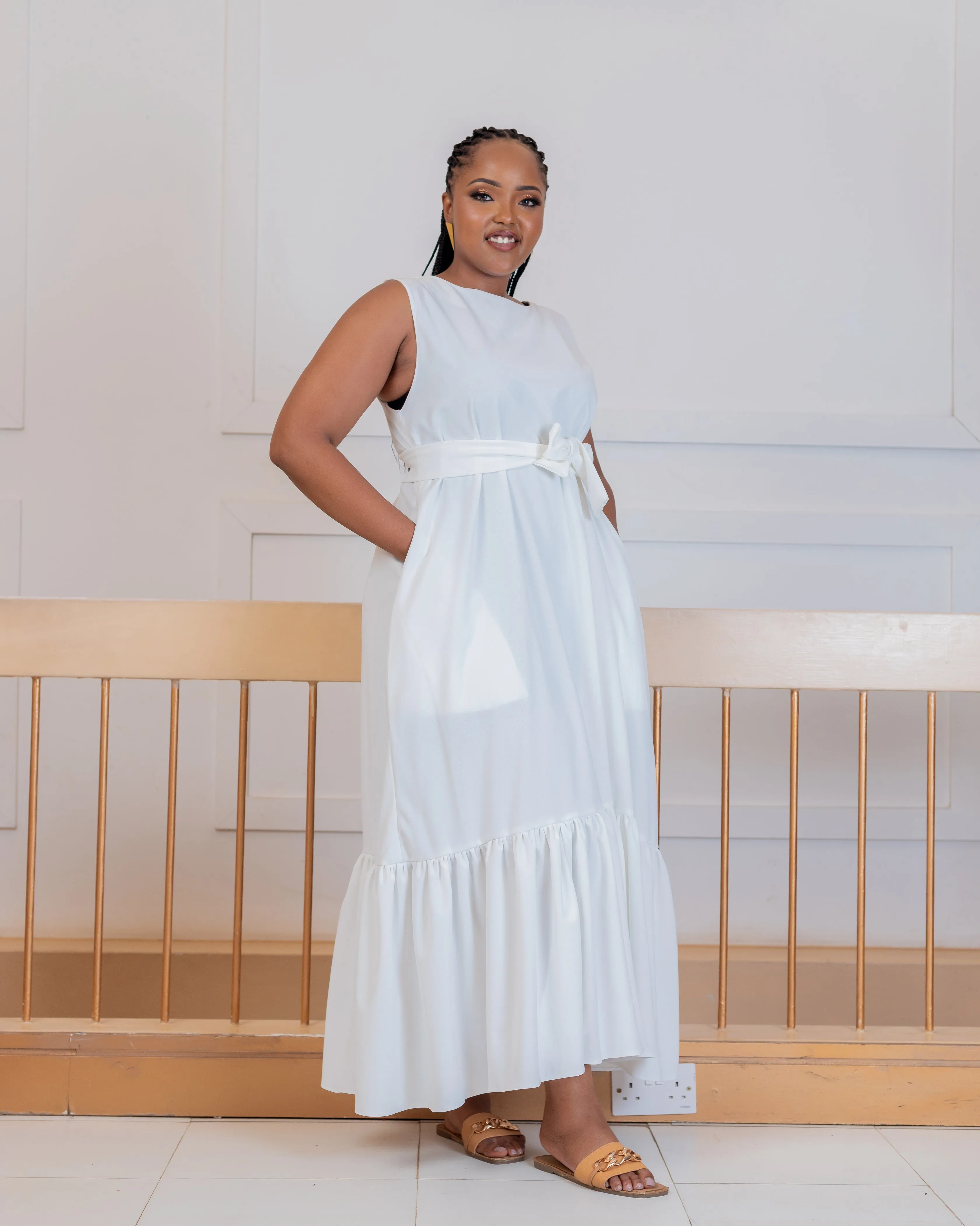 Lugala Maxi Shift Dress - White