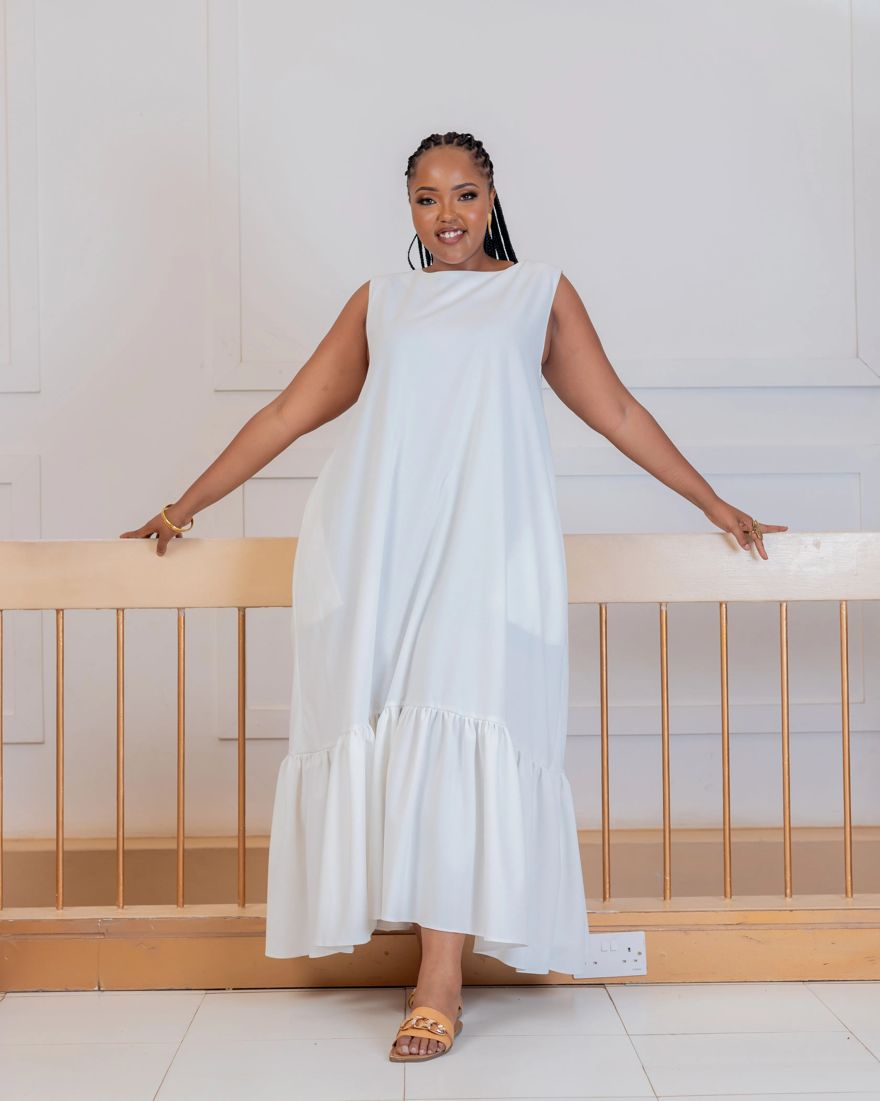 Lugala Maxi Shift Dress - White
