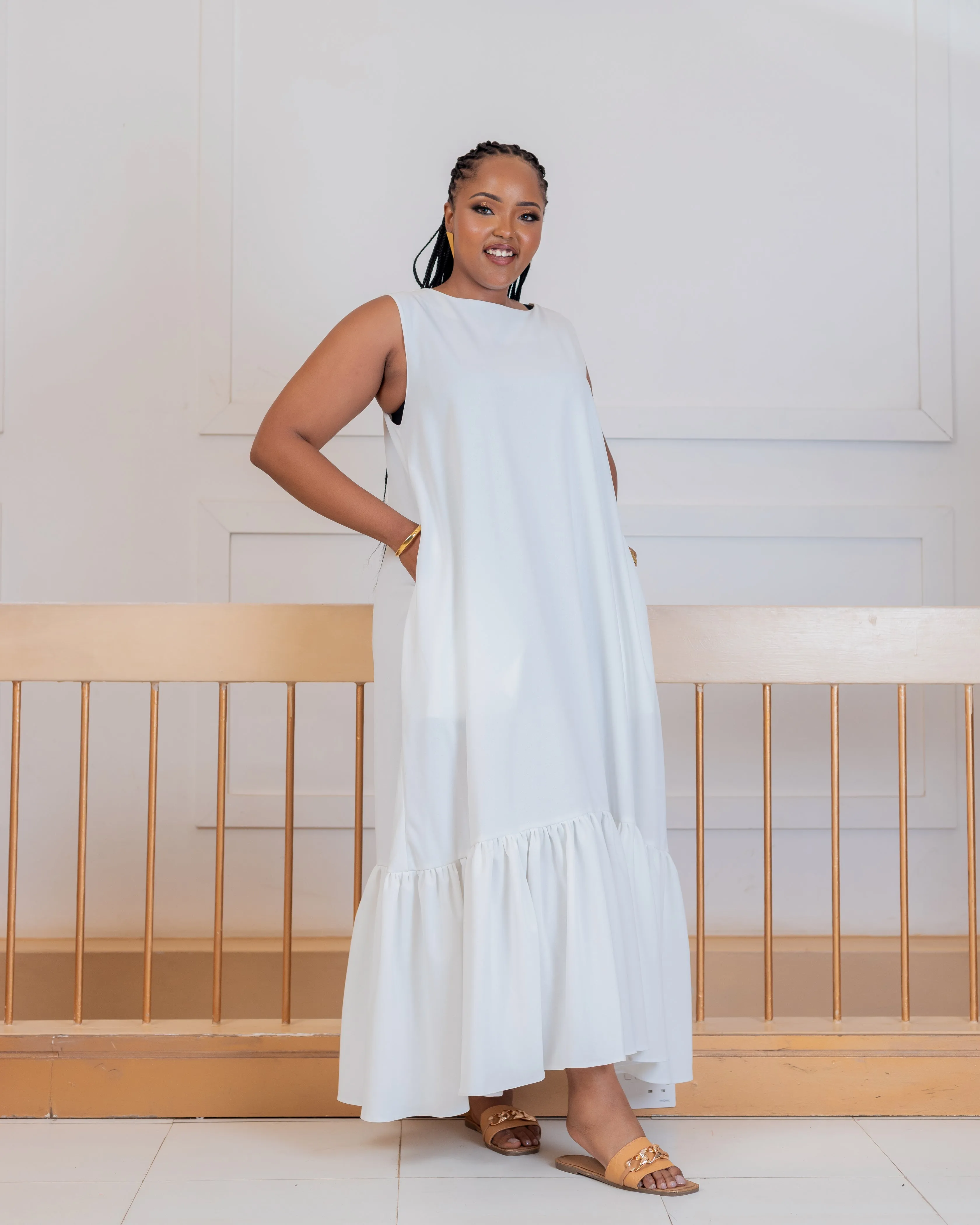Lugala Maxi Shift Dress - White