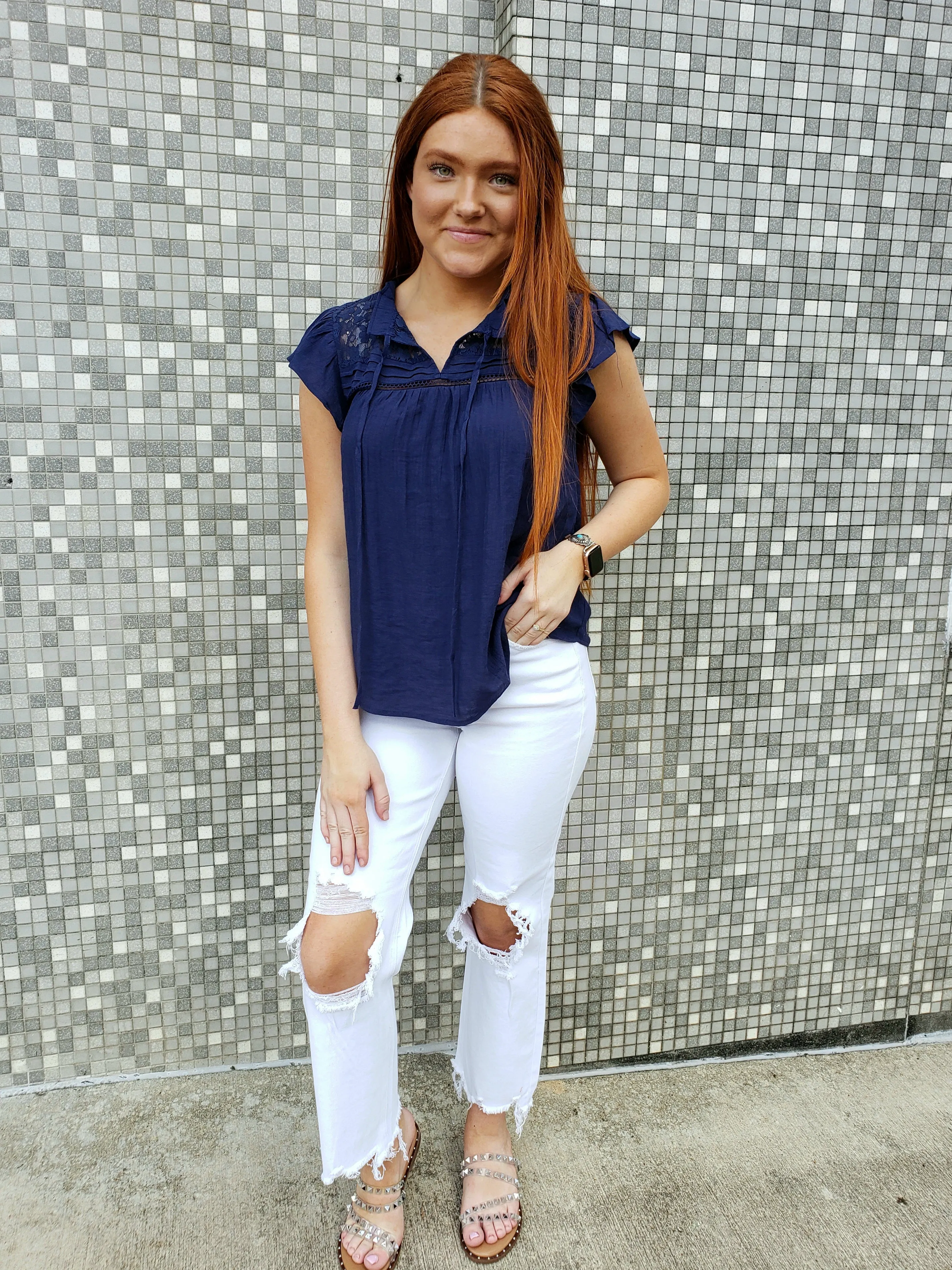 Lynda Top: Navy