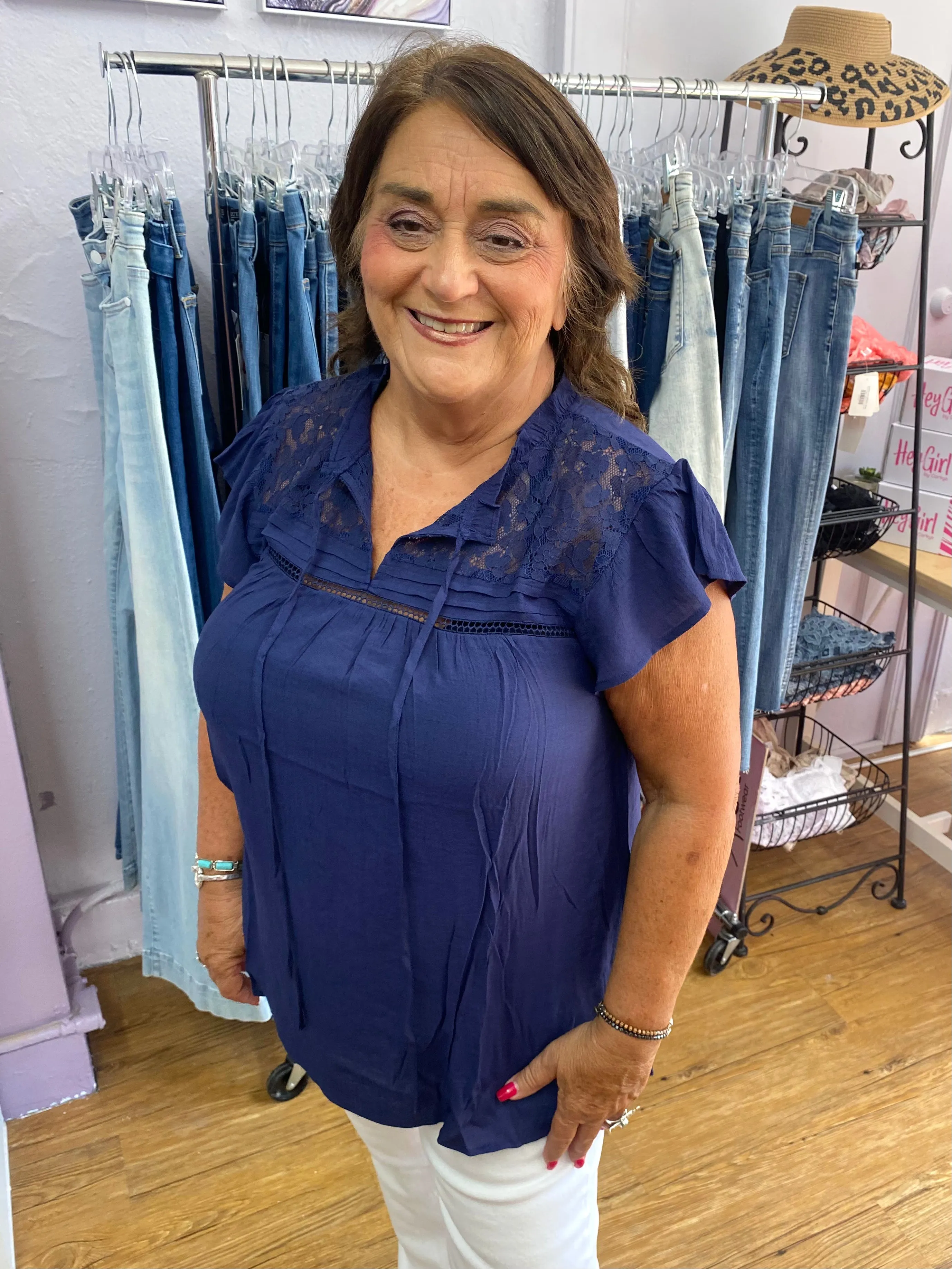 Lynda Top: Navy