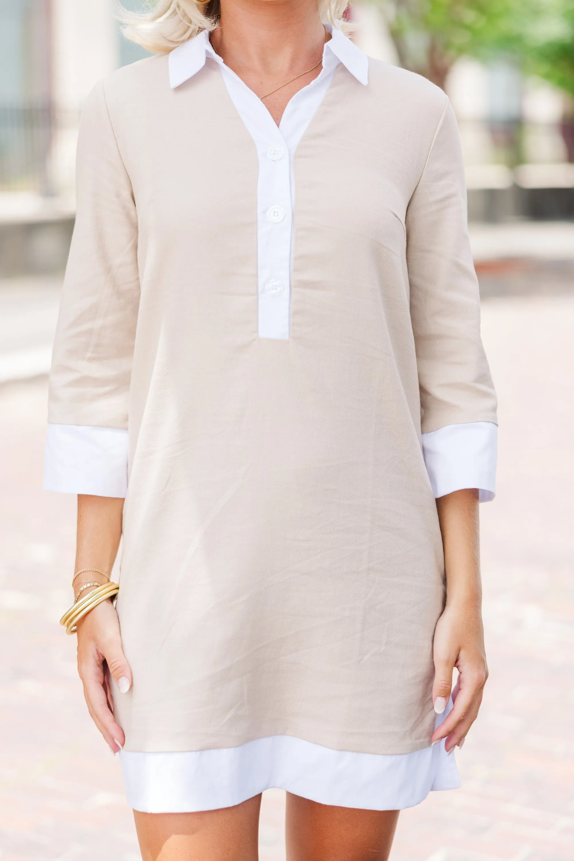 Make Your Day Oatmeal Shift Dress