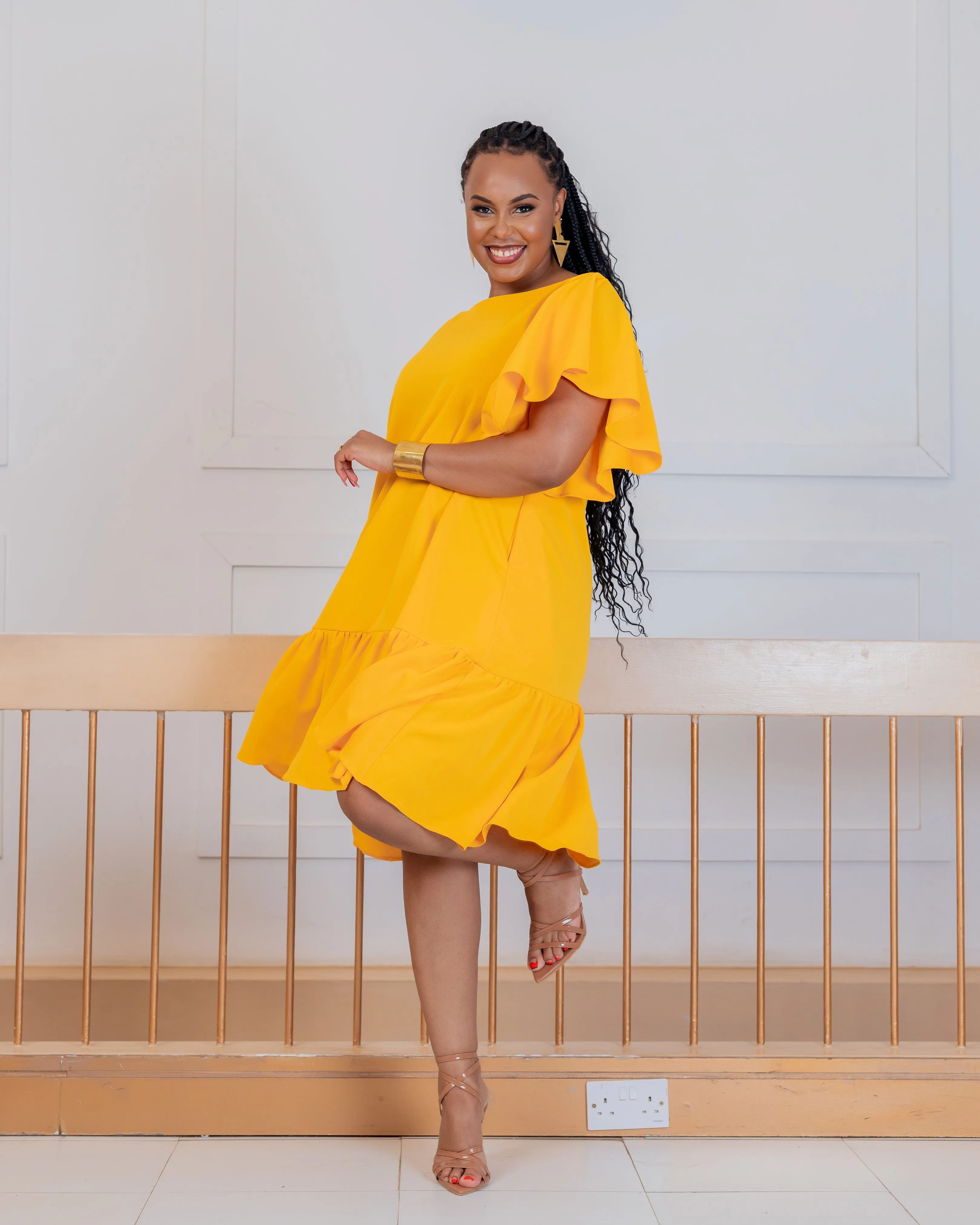 Maliki Shift Dress - Mustard Yellow