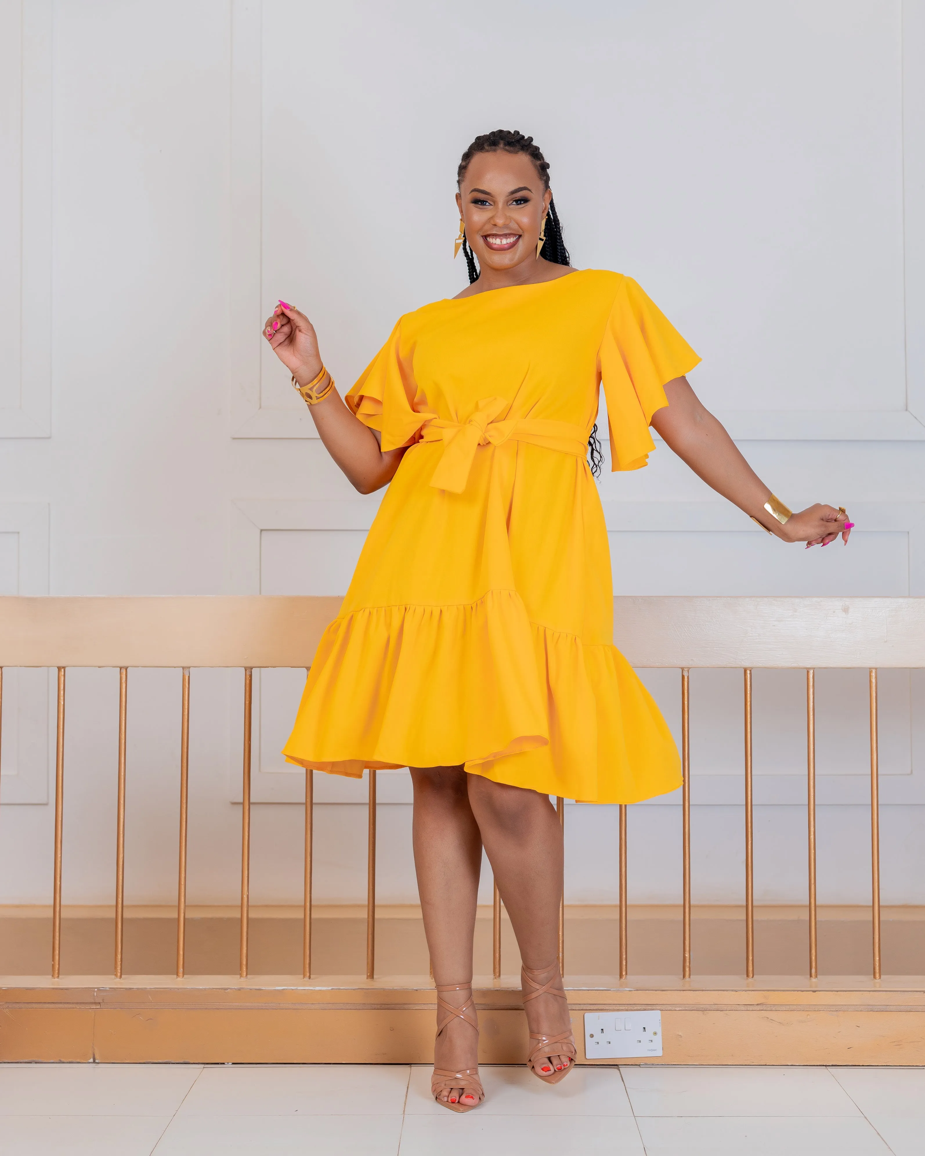 Maliki Shift Dress - Mustard Yellow