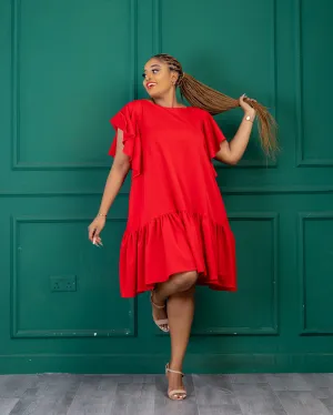 Maliki Shift Dress - Red