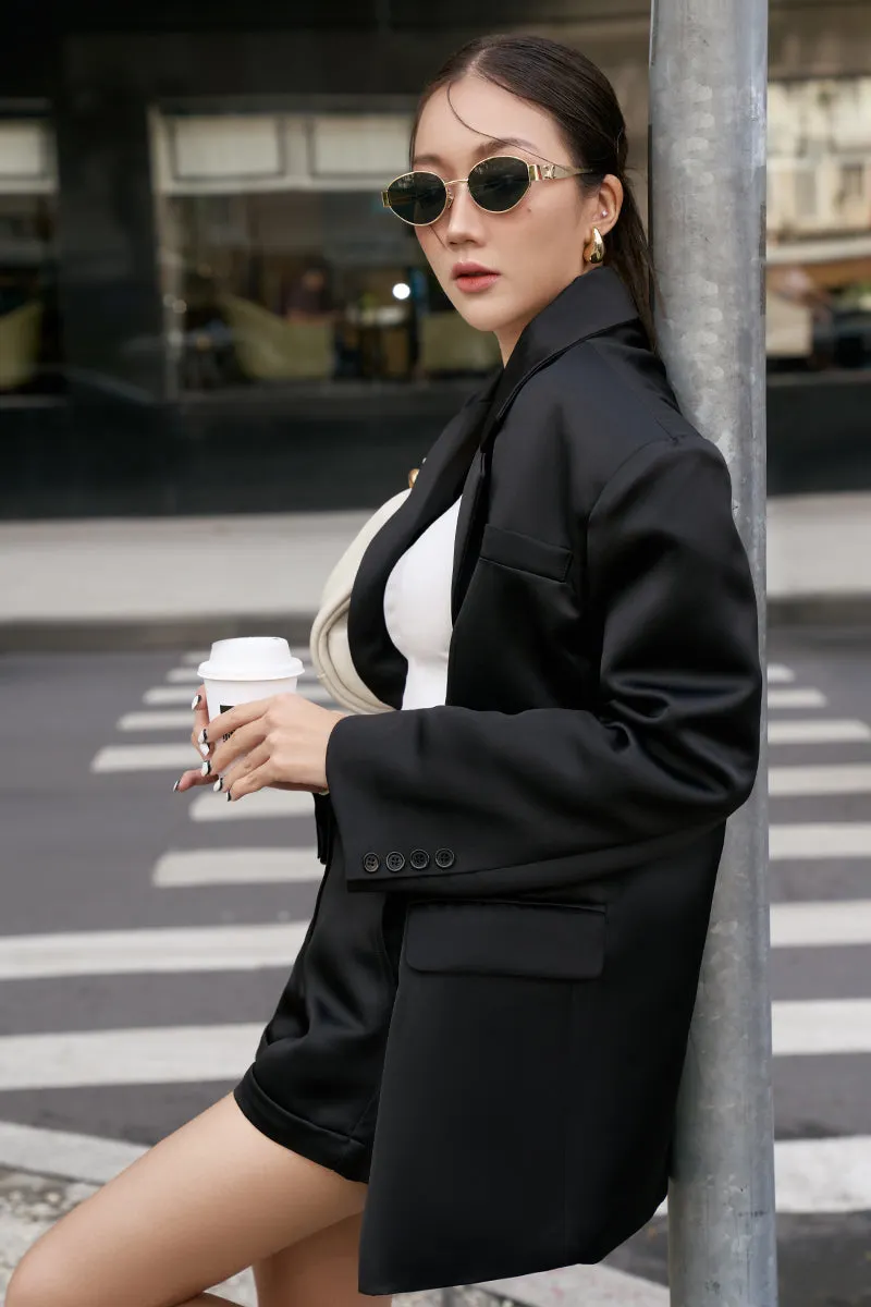 MANON SATIN BLAZER (BLACK)