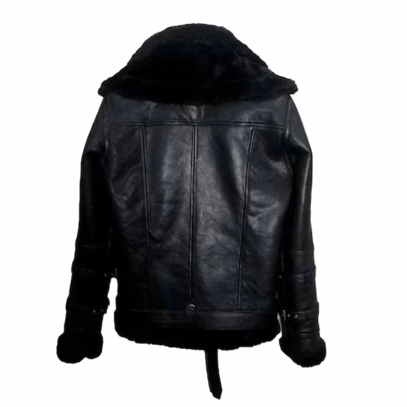 Men's B3 Bomber Hooded Faux Leather Jacket