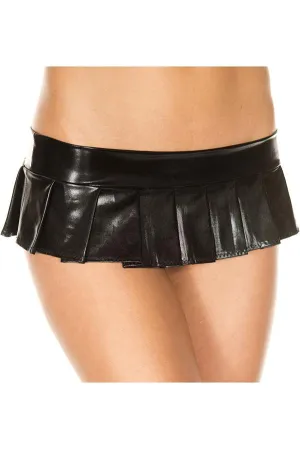 Metallic Pleated Micro Mini Skirt