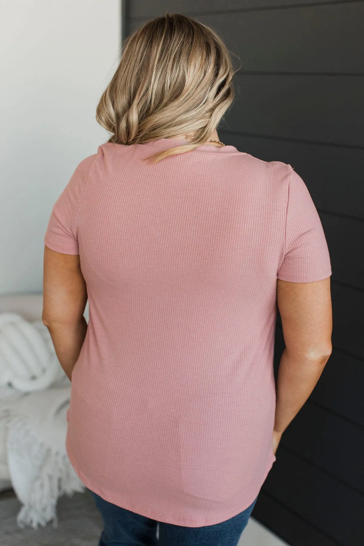 Miss You Already V-Neck Top- Mauve