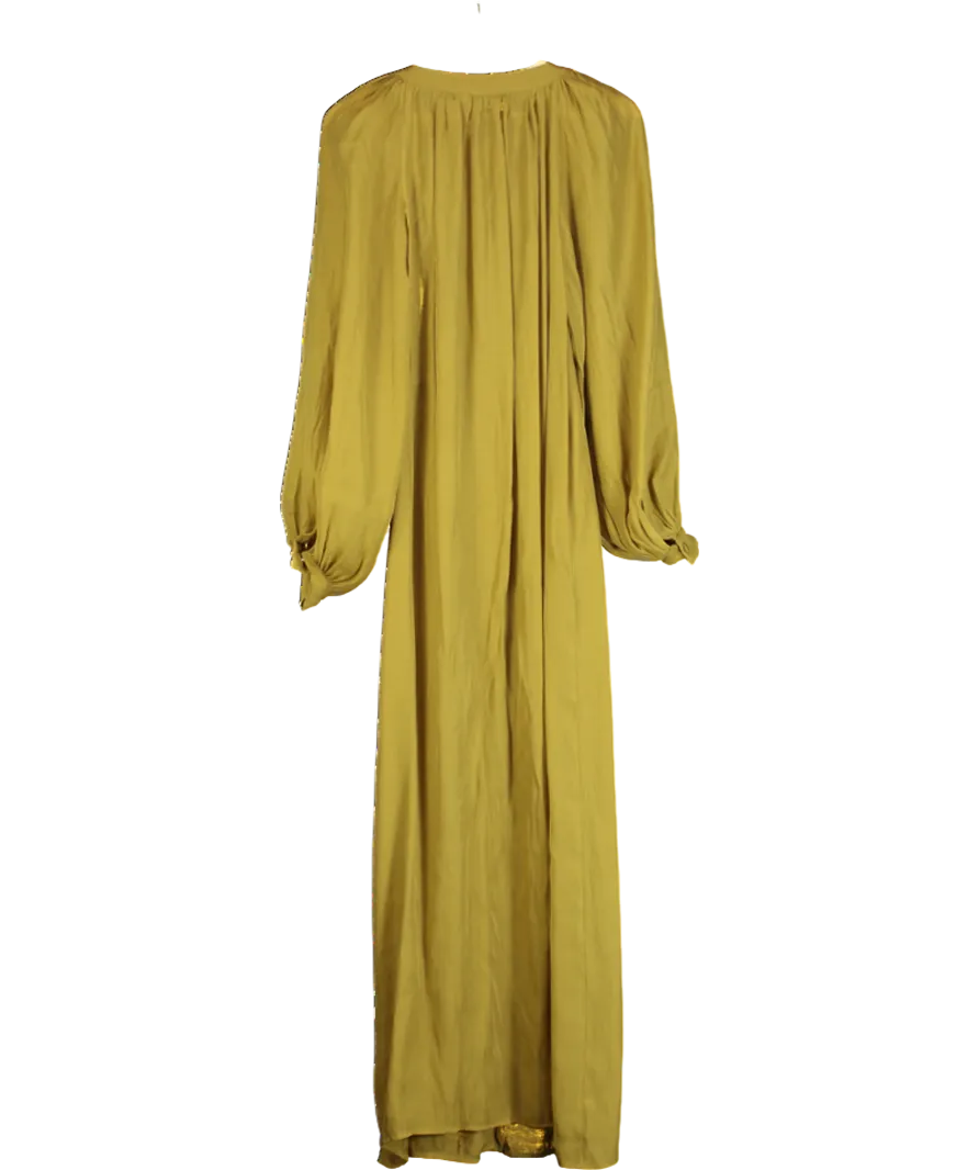 NA-KD Green Balloon Sleeve Button Detail Maxi Dress UK XXS
