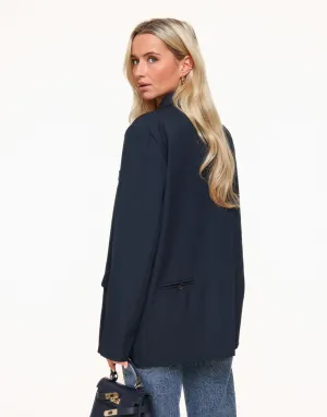 Navy Open Rug Oversized - Blazer