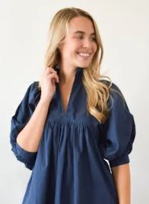 NEVER A WALLFLOWER | HIGH NECK TOP | NAVY
