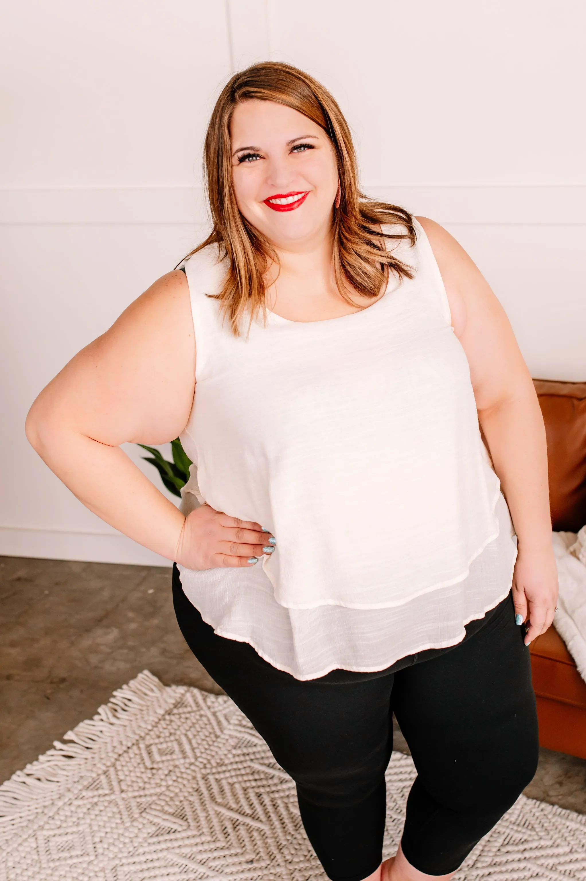 Never Average Cream Sleeveless Top