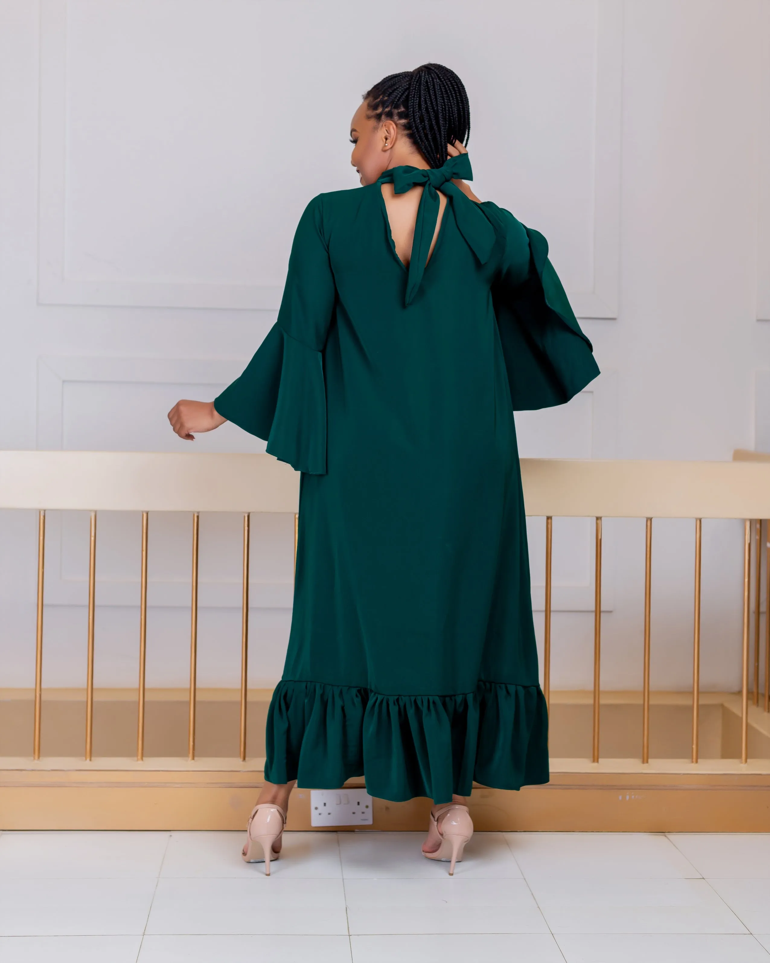 Nyakach Shift Dress -Emerald Green