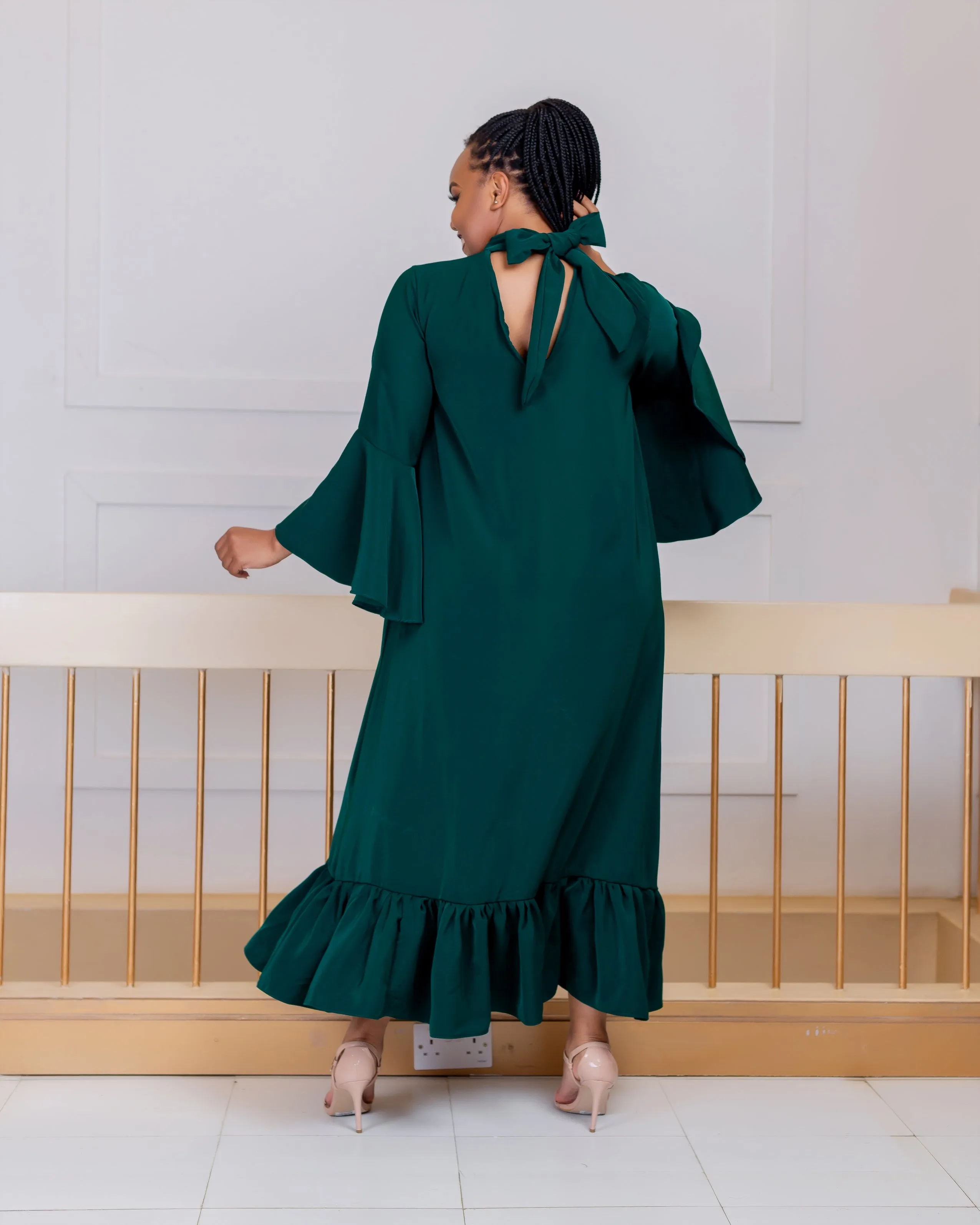 Nyakach Shift Dress -Emerald Green