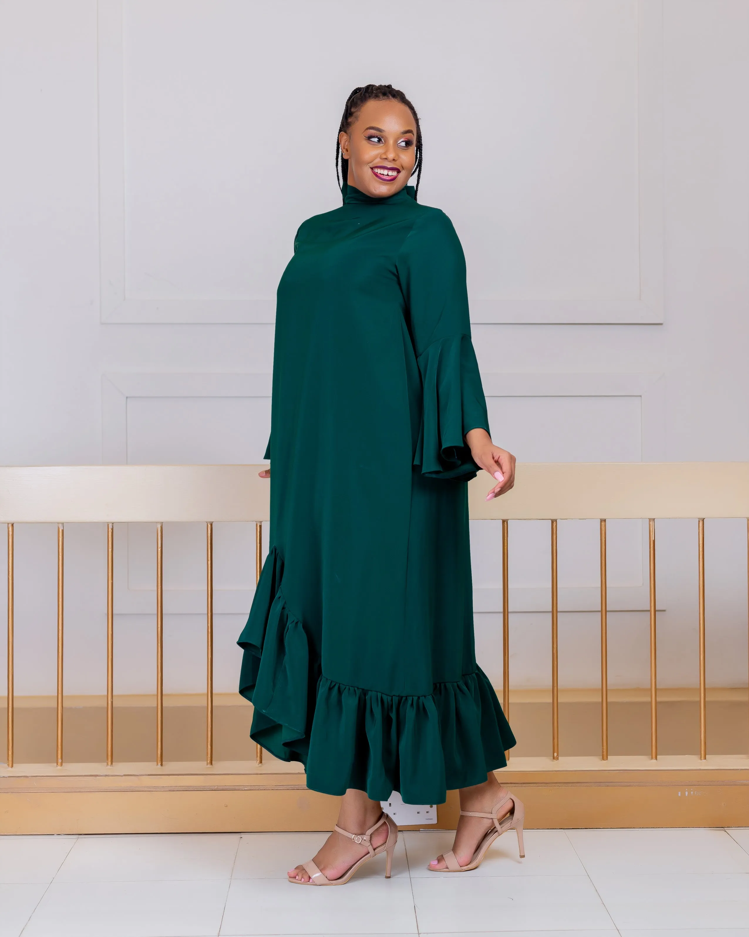 Nyakach Shift Dress -Emerald Green