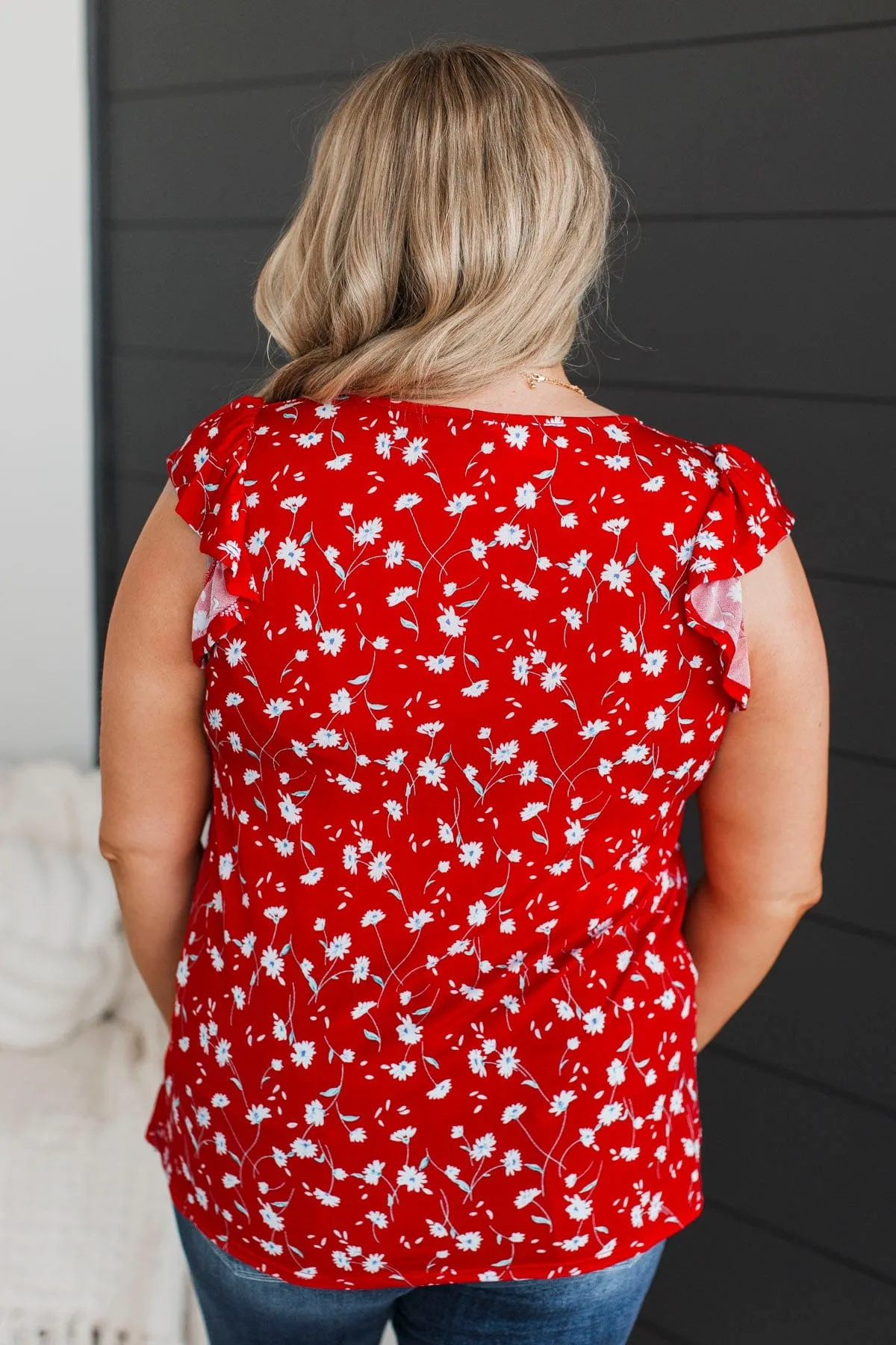 Only Love Here Floral Blouse- Red