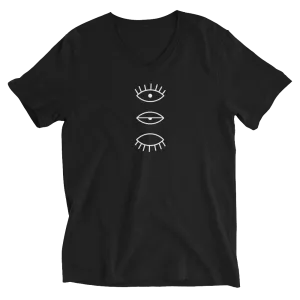 Open Eyes Short Sleeve V-Neck T-Shirt