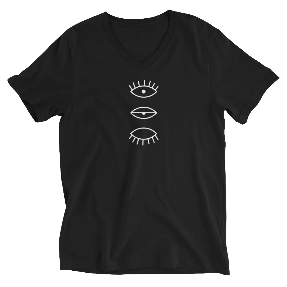 Open Eyes Short Sleeve V-Neck T-Shirt