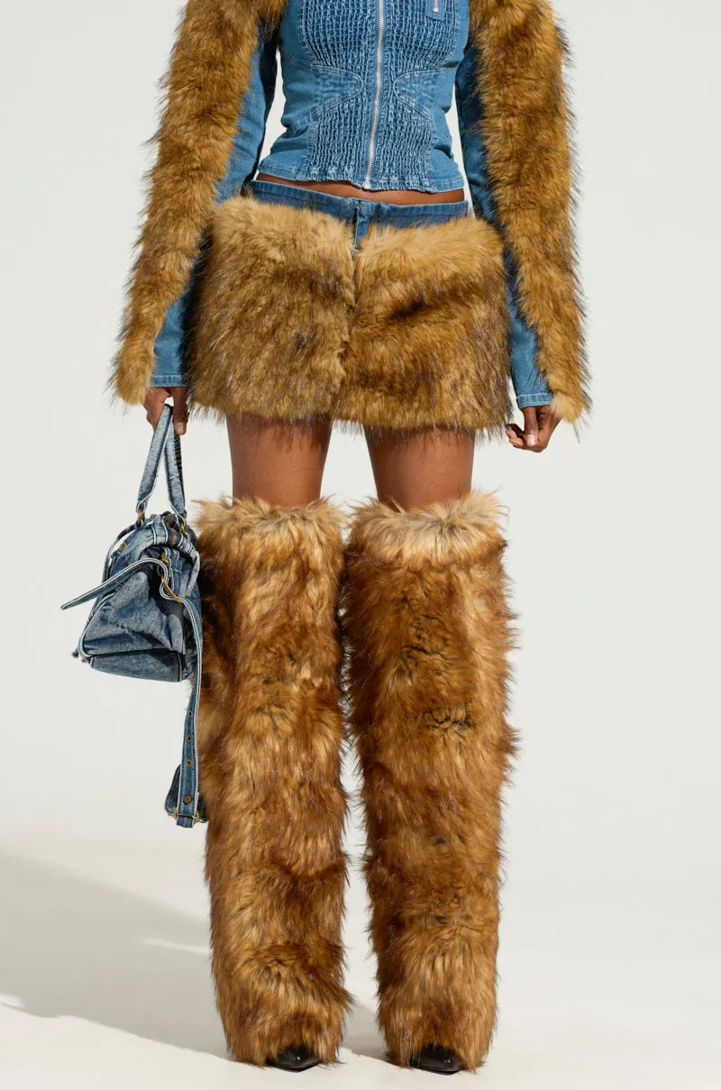 OUT OF THE BLUE FUR MINI SKIRT