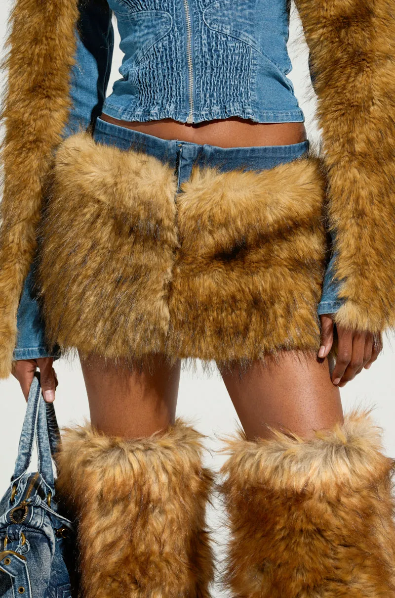 OUT OF THE BLUE FUR MINI SKIRT