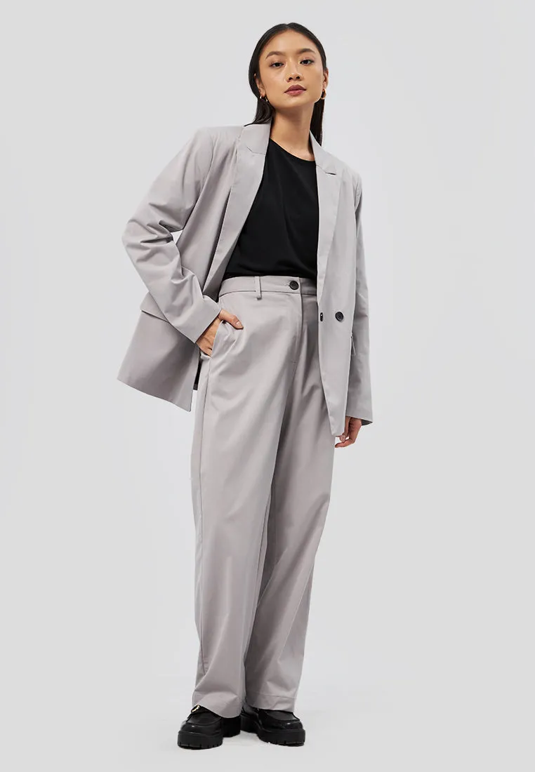 Oversized Long Sleeve Blazer Grey