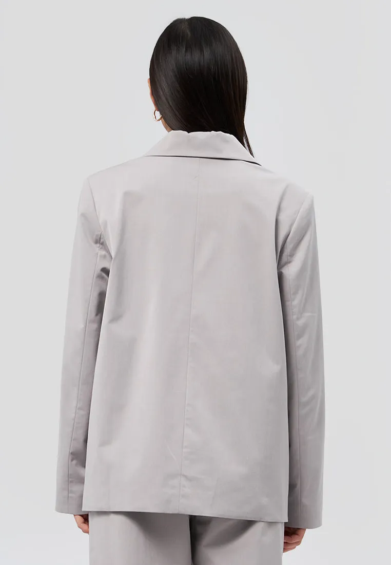 Oversized Long Sleeve Blazer Grey