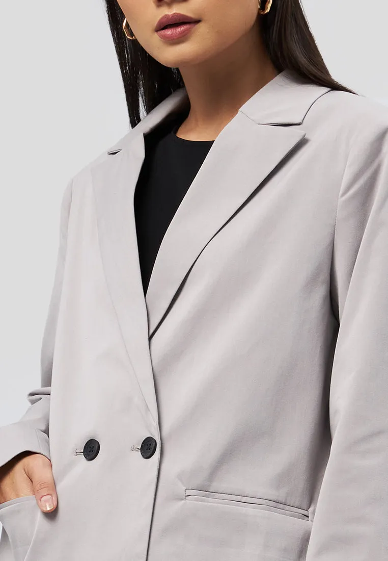 Oversized Long Sleeve Blazer Grey